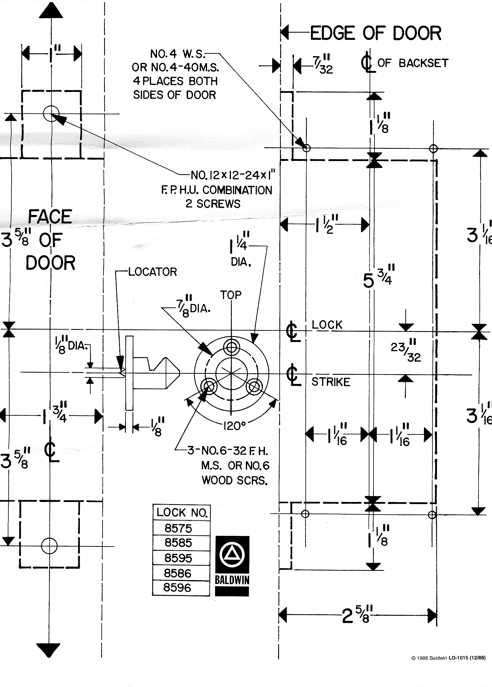 Baldwin Hardware Mortise body dimensions