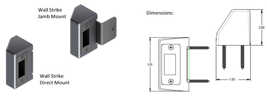 barn door strike dimensions