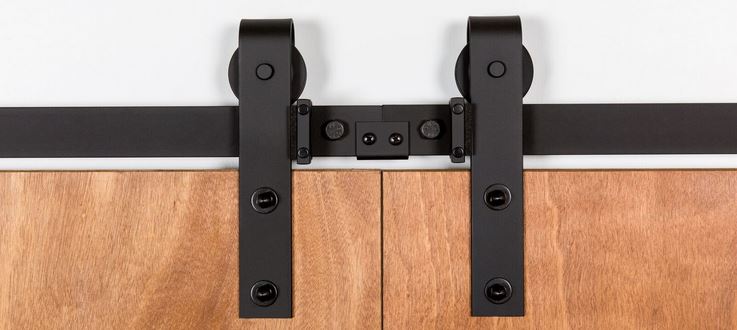 CCJH 2-Pack Adjustable Barn Door Stopper – Fits 1.57" (40mm) Flat Track, Sliding Door Hardware, Spring Damping Design For Quiet Operation