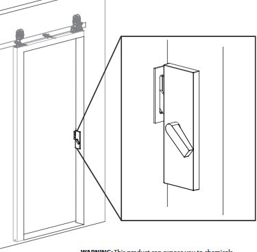 Hook Lock Mortice Type with Thumb Twist Release Handle for Bathroom Sliding Pocket Door Zinc Alloy Brushed