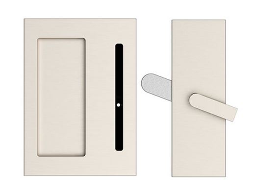 Hook Lock Mortice Type with Thumb Twist Release Handle for Bathroom Sliding Pocket Door Zinc Alloy Brushed